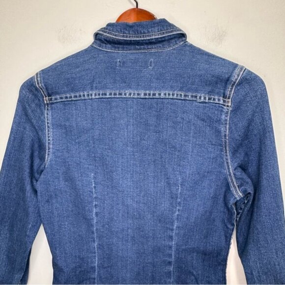Dex Denim Long Sleeve Button Down Mini Dress Size XS - Picture 7 of 10